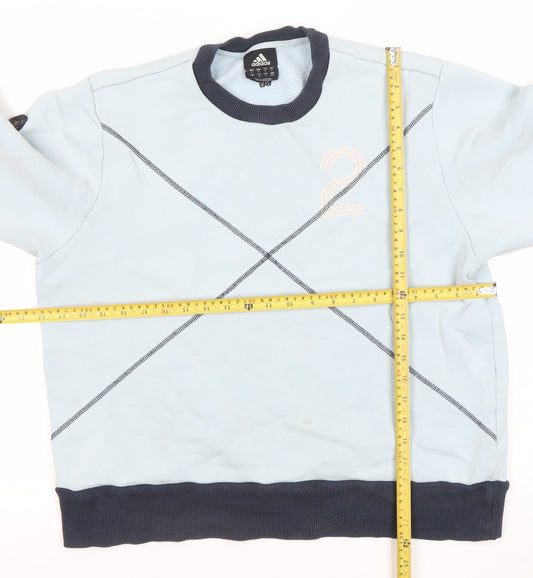 Adidas Men's Blue Crew Neck Pullover Sweatshirt Size M