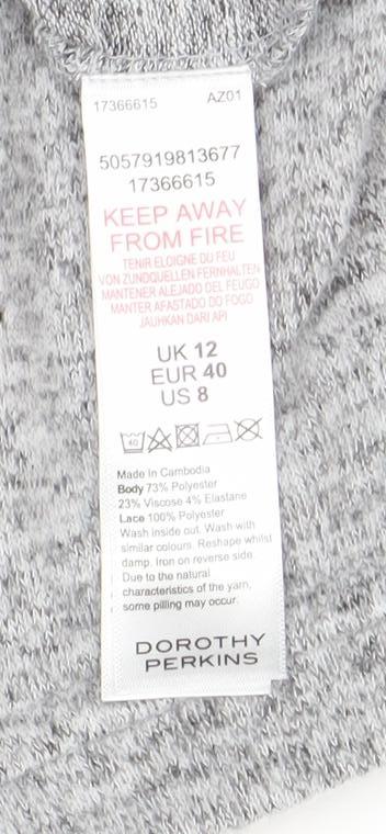 Womens UK Size 12 Dorothy Perkins Grey Pullover Jumper