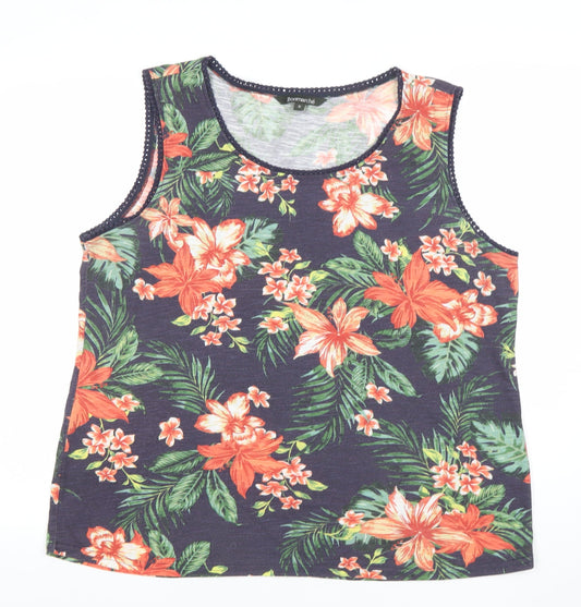 Bonmarché Women's Multicoloured Floral Tank Top Size 18 Camisole Style
