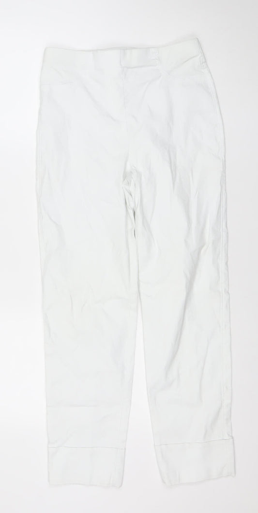 Womens UK Size S Gallery Regular Fit Straight White Jeans