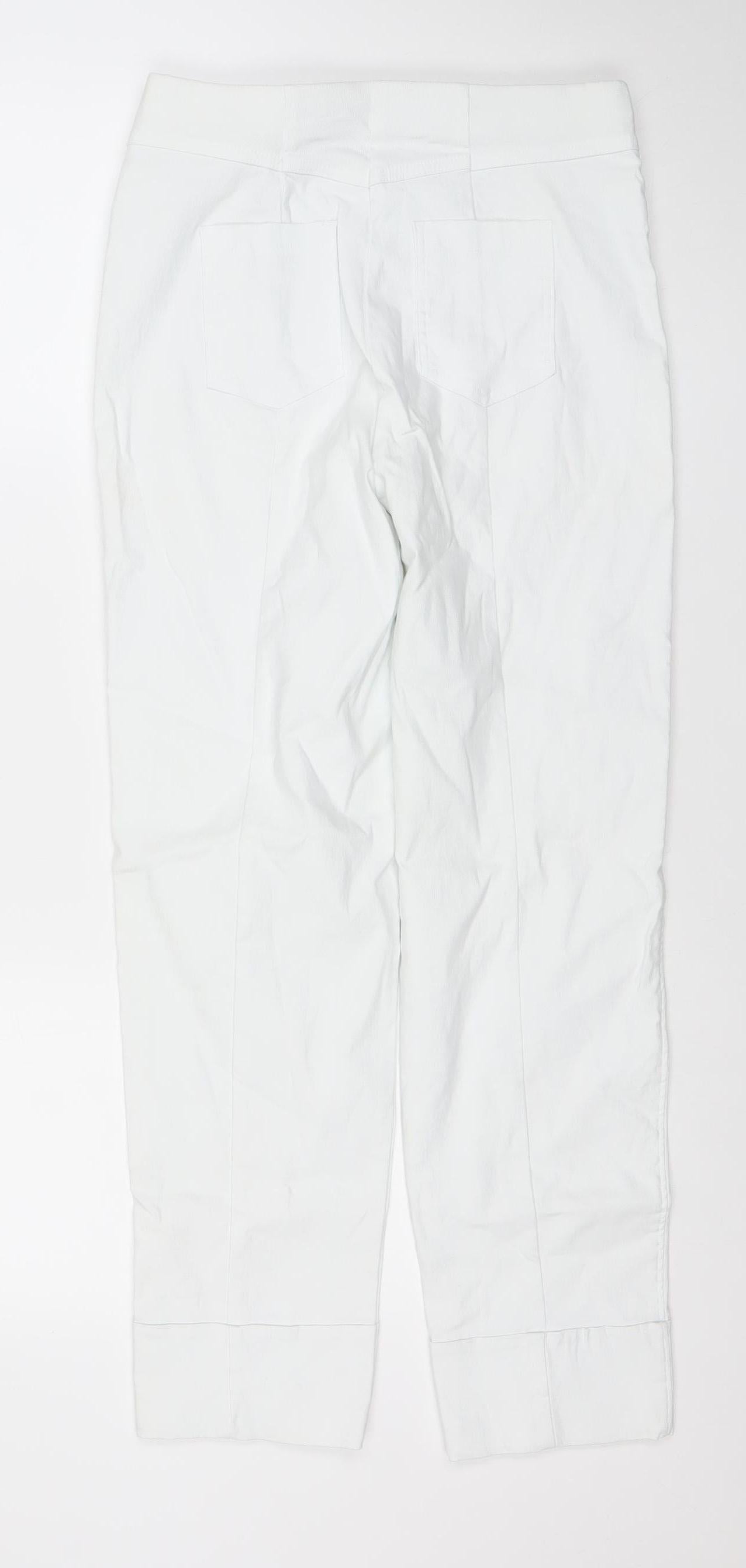 Womens UK Size S Gallery Regular Fit Straight White Jeans