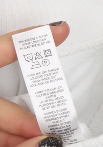 Womens UK Size S Gallery Regular Fit Straight White Jeans