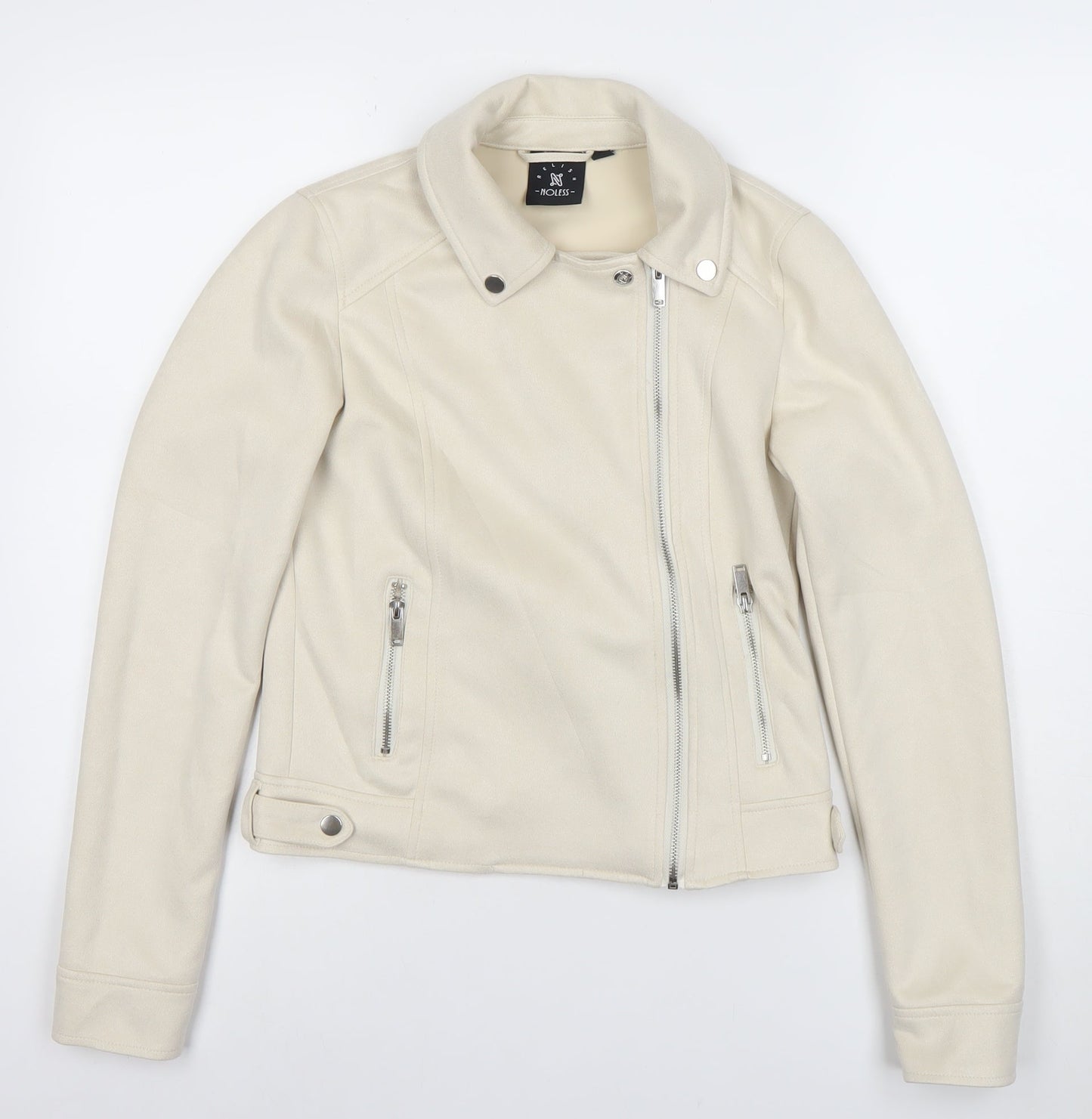 Womens UK Size S Relish Noless Ivory Biker Coat
