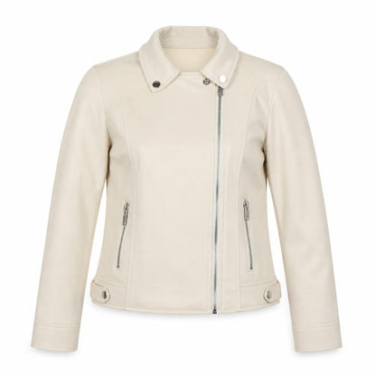 Womens UK Size S Relish Noless Ivory Biker Coat