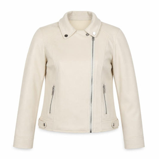 Womens UK Size S Relish Noless Ivory Biker Coat