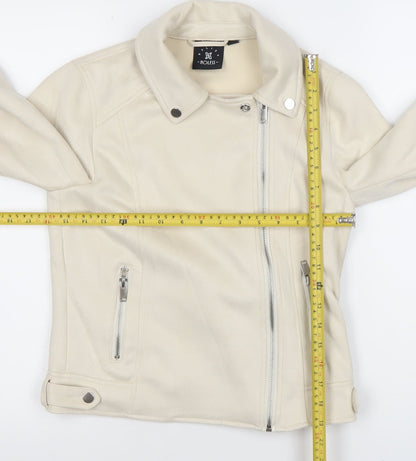 Womens UK Size S Relish Noless Ivory Biker Coat