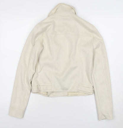 Womens UK Size S Relish Noless Ivory Biker Coat