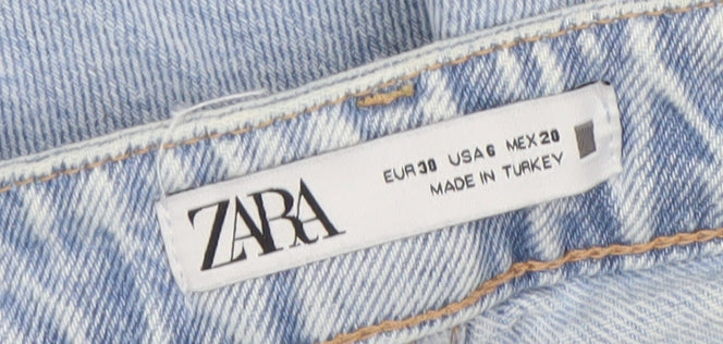 ZARA Women Blue Straight Mid Rise Cotton Denim Jeans Size 10