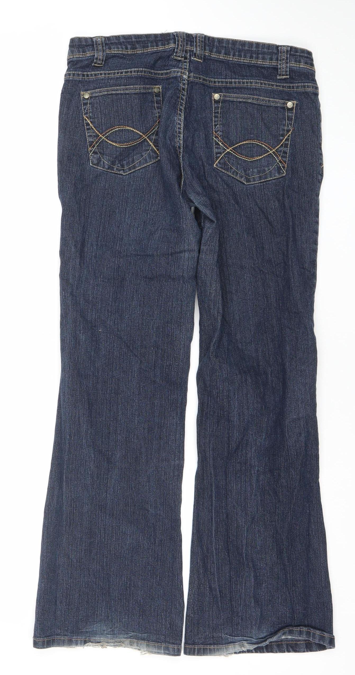 Dunnes Women's Blue Bootcut Denim Jeans Size 14R Stretch Cotton Blend