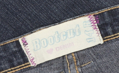 Dunnes Women's Blue Bootcut Denim Jeans Size 14R Stretch Cotton Blend