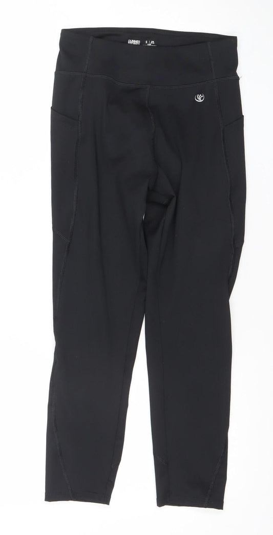 Womens UK Size S Dunnes Stores Athletic Fit Capri Black Leggings