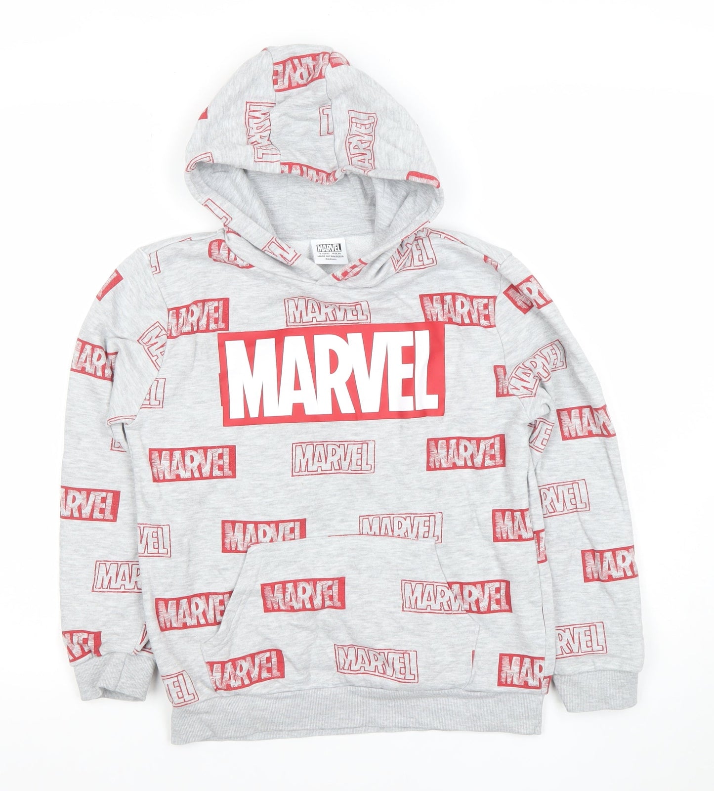 Boys UK Size 9-10 Years Marvel Grey Pullover Hoodie