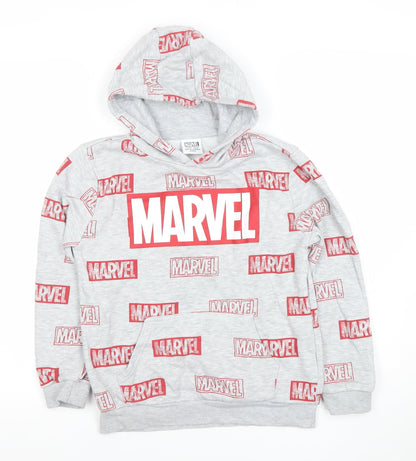 Boys UK Size 9-10 Years Marvel Grey Pullover Hoodie