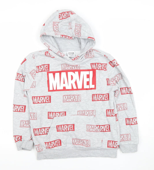 Boys UK Size 9-10 Years Marvel Grey Pullover Hoodie