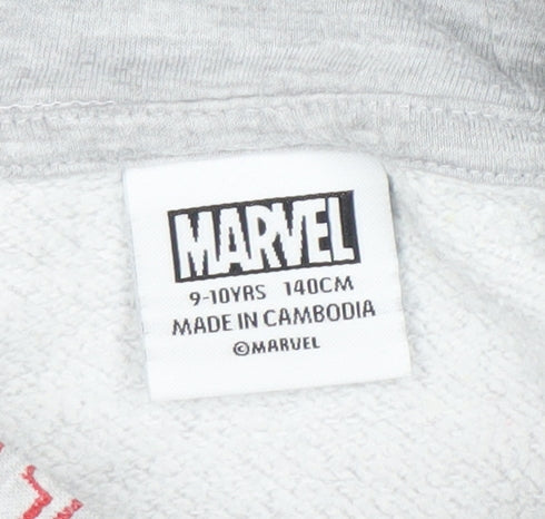 Boys UK Size 9-10 Years Marvel Grey Pullover Hoodie