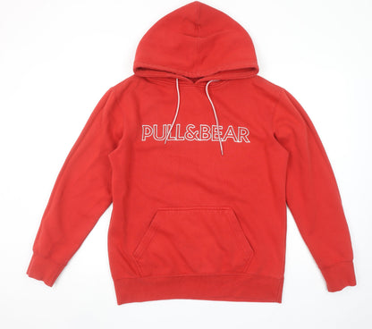 Womens UK Size S Pull & Bear Red Pullover Hoodie