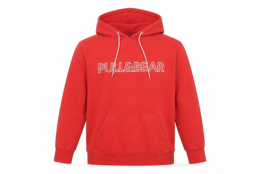 Womens UK Size S Pull & Bear Red Pullover Hoodie