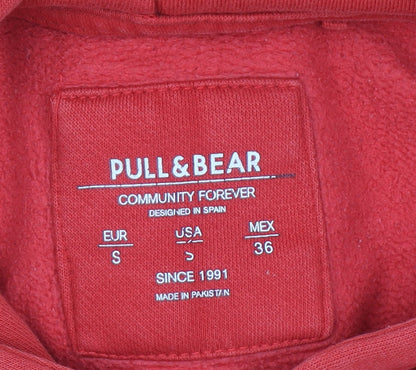 Womens UK Size S Pull & Bear Red Pullover Hoodie