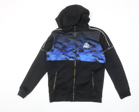 Boys UK Size 14-15 Years KWD Black Full Zip Hoodie
