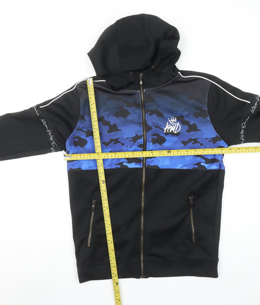 Boys UK Size 14-15 Years KWD Black Full Zip Hoodie