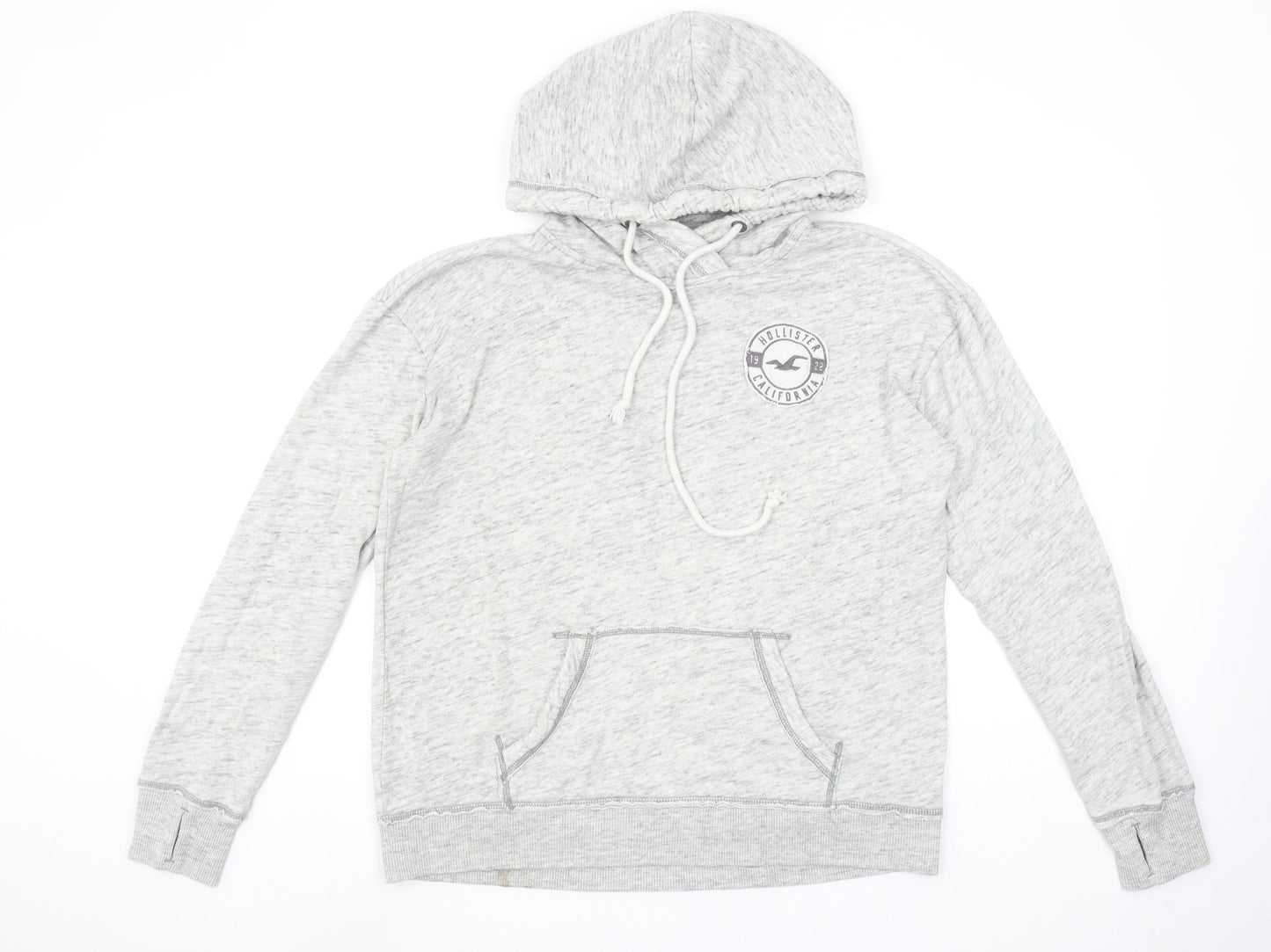 Mens UK Size L Hollister Grey Pullover Hoodie
