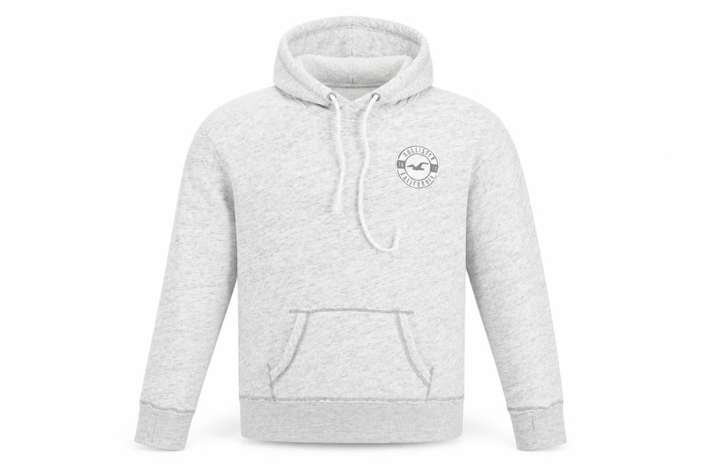 Mens UK Size L Hollister Grey Pullover Hoodie