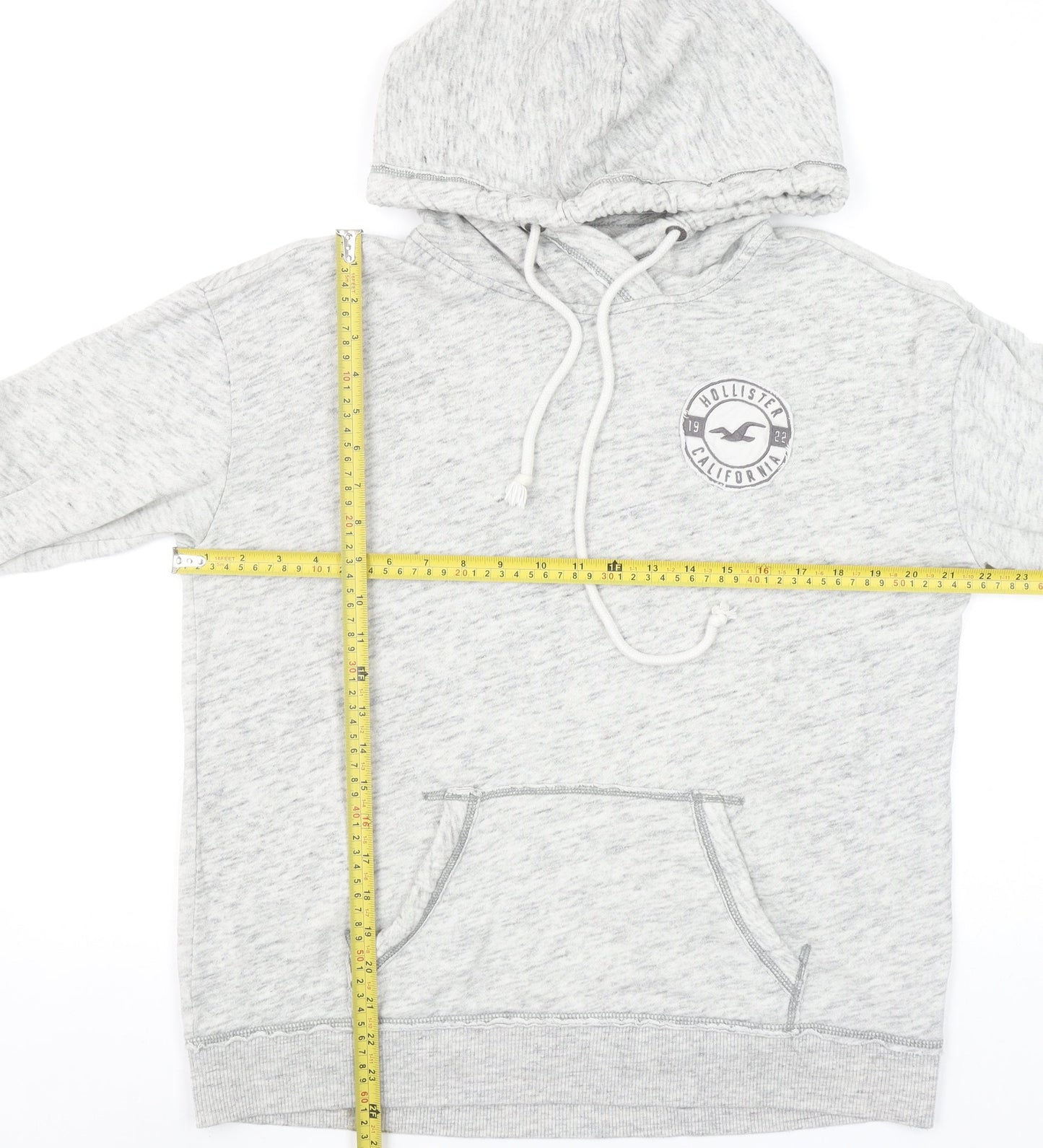 Mens UK Size L Hollister Grey Pullover Hoodie