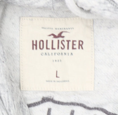 Mens UK Size L Hollister Grey Pullover Hoodie