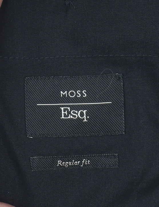 Moss Esq. Men's Black 36R Regular Fit Wool Dress Trousers