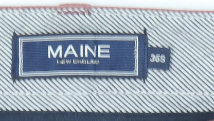 Maine New England Men's Brown Chino Trousers Size 36S Cotton