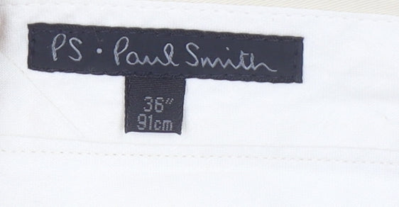 Paul Smith Men's Beige Chino Trousers Size 36 Regular Fit