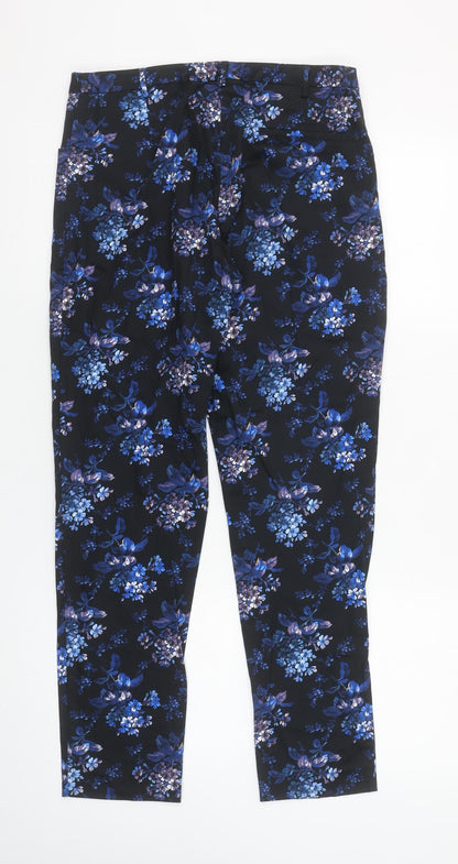Womens UK Size 10 Oasis Slim Fit Casual Business Travel Blue Trousers