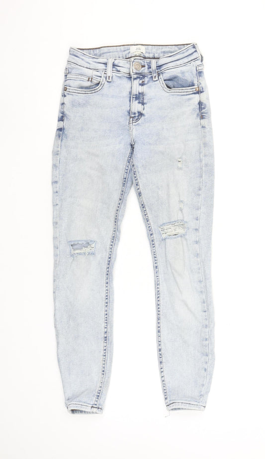 River Island Women’s Blue Skinny Distressed Denim Jeans Size 6