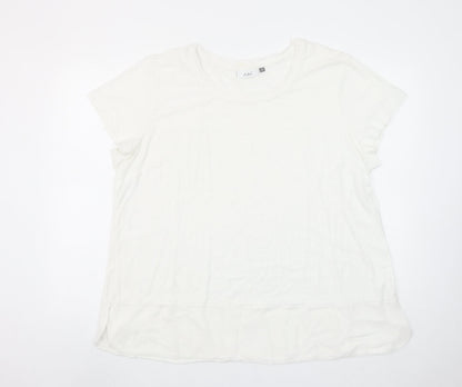 Womens UK Size L Adini White Basic T-Shirt