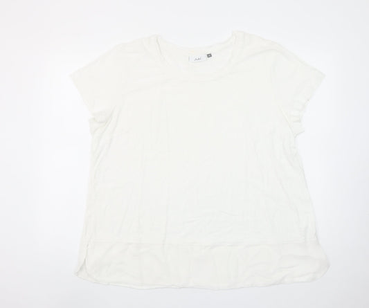 Womens UK Size L Adini White Basic T-Shirt