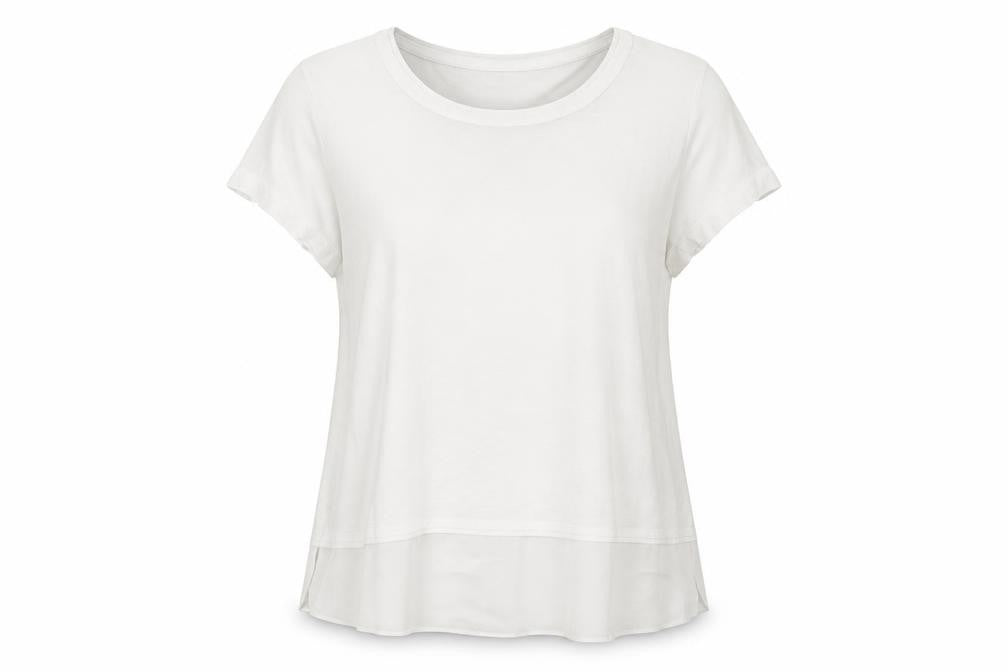 Womens UK Size L Adini White Basic T-Shirt