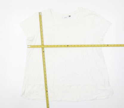 Womens UK Size L Adini White Basic T-Shirt