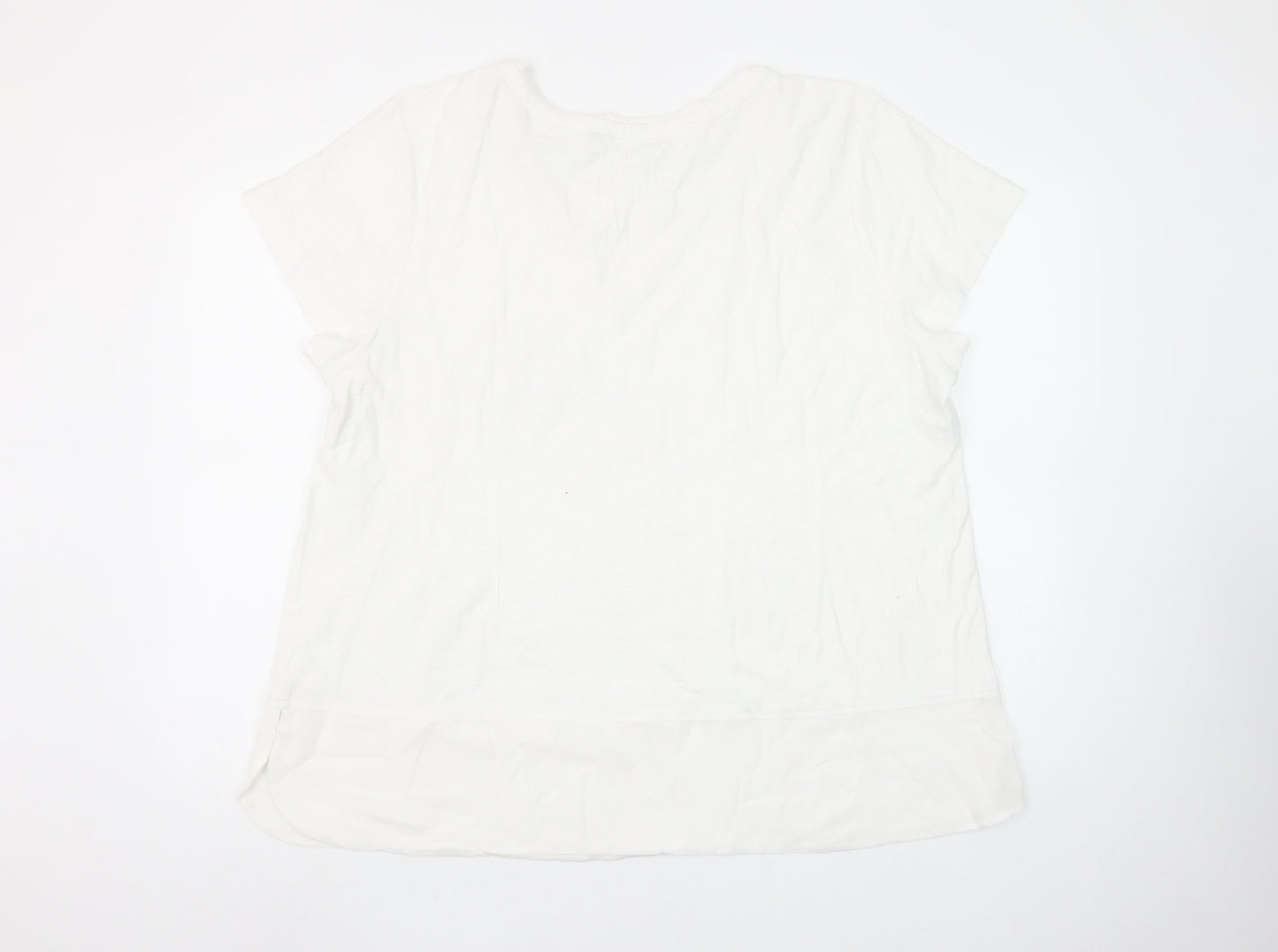Womens UK Size L Adini White Basic T-Shirt