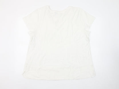 Womens UK Size L Adini White Basic T-Shirt
