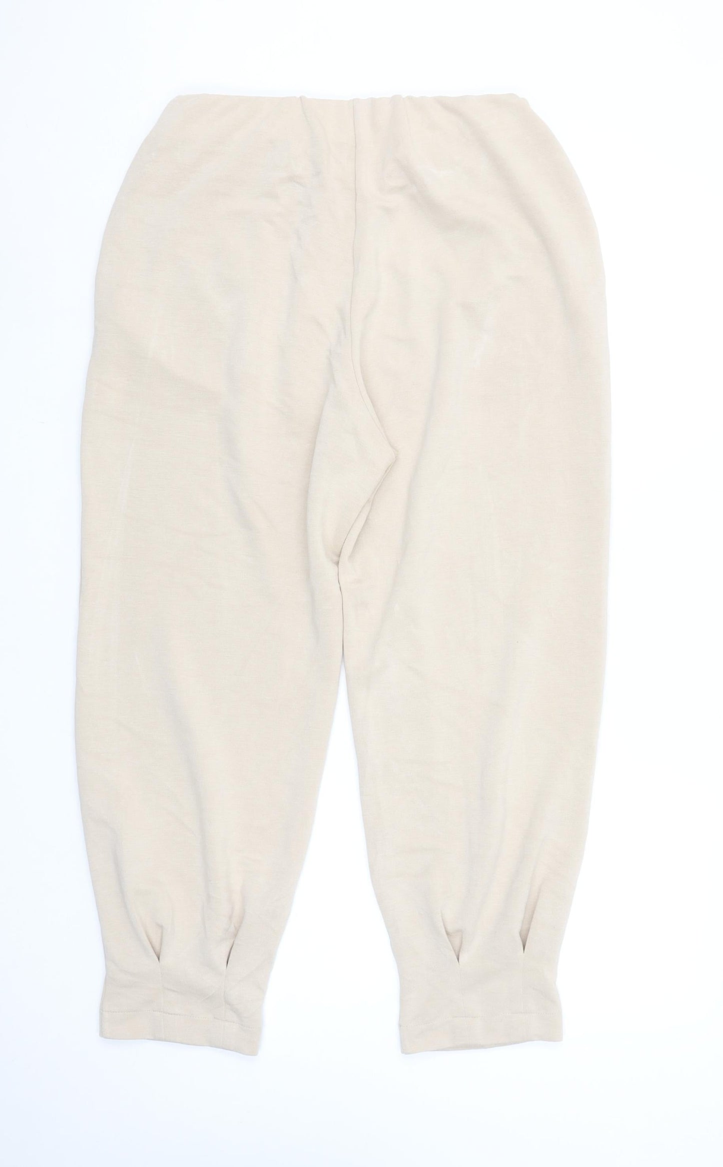 Womens UK Size 14 Zara Relaxed Fit Jogger Beige Trousers
