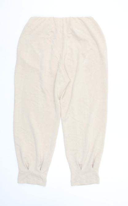 Womens UK Size 14 Zara Relaxed Fit Jogger Beige Trousers