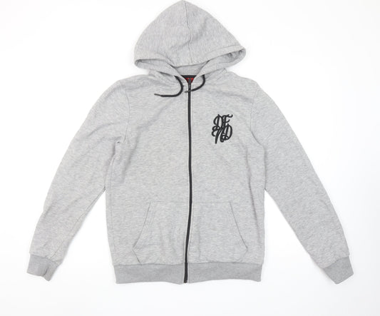 Mens UK Size S DFND Grey Full Zip Hoodie