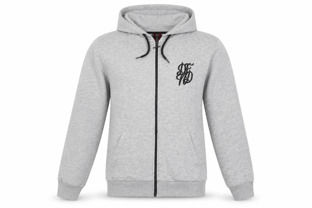 Mens UK Size S DFND Grey Full Zip Hoodie