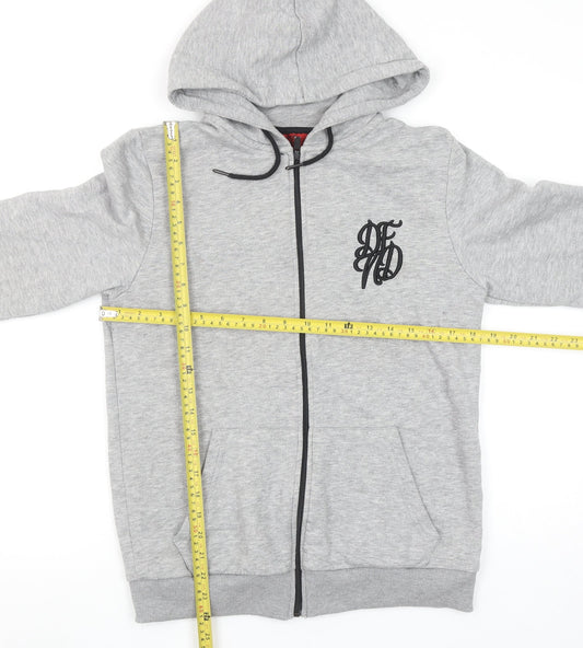 Mens UK Size S DFND Grey Full Zip Hoodie