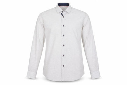 6th Sense Men's Beige Patterned Long Sleeve Cotton Button-Up Shirt L