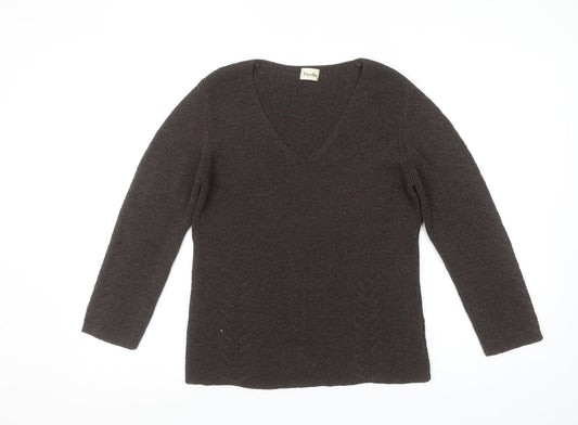 Womens UK Size M Viyella Brown Pullover Jumper