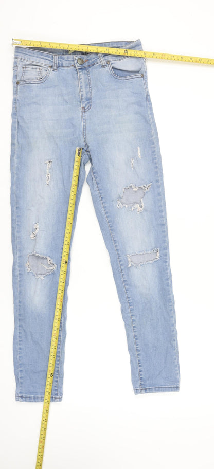 Womens UK Size 31 AKSU BLUE Slim Fit Skinny Blue Jeans