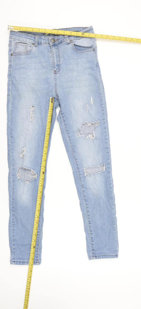 Womens UK Size 31 AKSU BLUE Slim Fit Skinny Blue Jeans