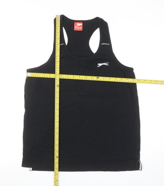 Slazenger Men’s Black Cotton Tank Top M Athletic Gym Vest