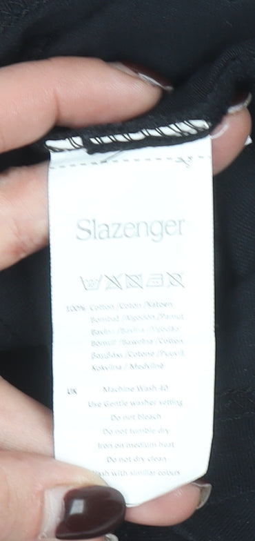 Slazenger Men’s Black Cotton Tank Top M Athletic Gym Vest